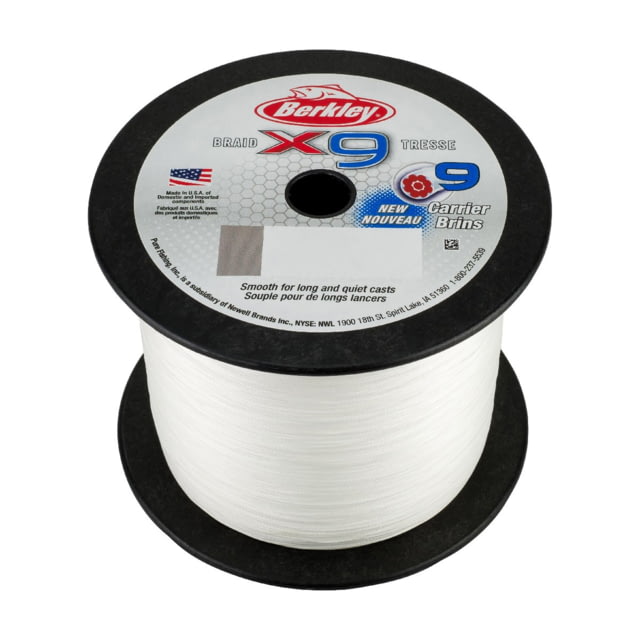Berkley Berkley x9 Braid Superline 0.14mm class/0.006in class 15lb test/31 lbC/14.2kg 2188yd/2000m 6lb Crystal X9BBK15-CY Crystal 0.006 in/0.14 mm