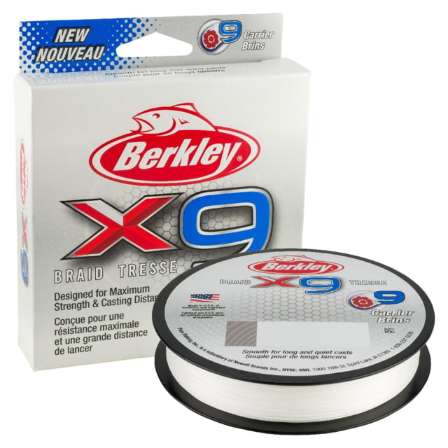 Berkley Berkley x9 Braid Superline 0.43mm class/0.017in class 100lb test/131 lbC/59.7kg 219yd/200m 25lb Crystal X9B330100-CY Crystal 0.017 in/0.43 mm