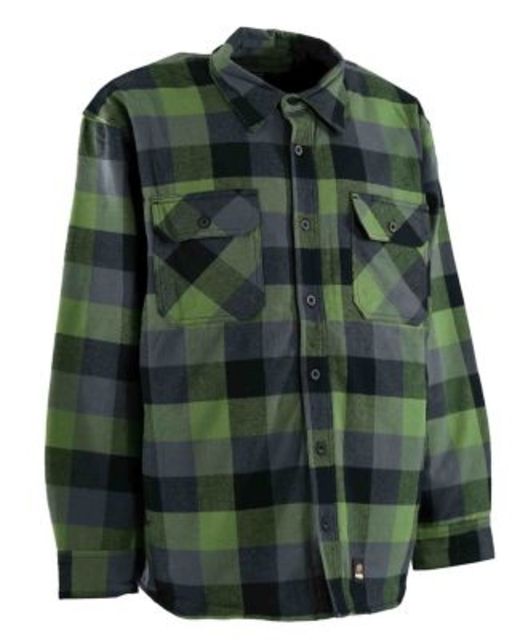 Berne Flannel Shirt Jacket - Men's Plaid Green E Large Tall