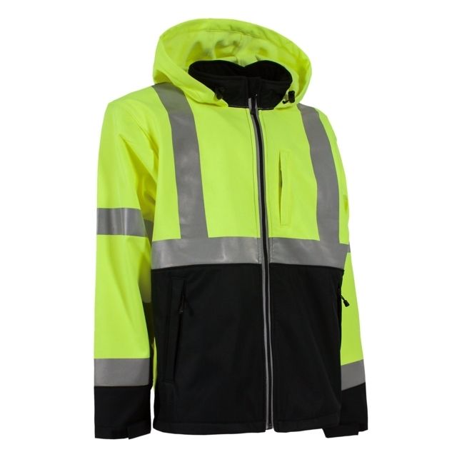 Berne Hi-Vis Type R Class 3 Softshell Jacket - Men's Yellow Extra Large Tall
