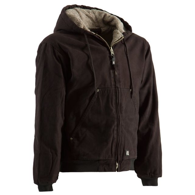 Berne High Country Hooded Jacket - Sherpa Lined - Men's Dark Brown 3XL Regular