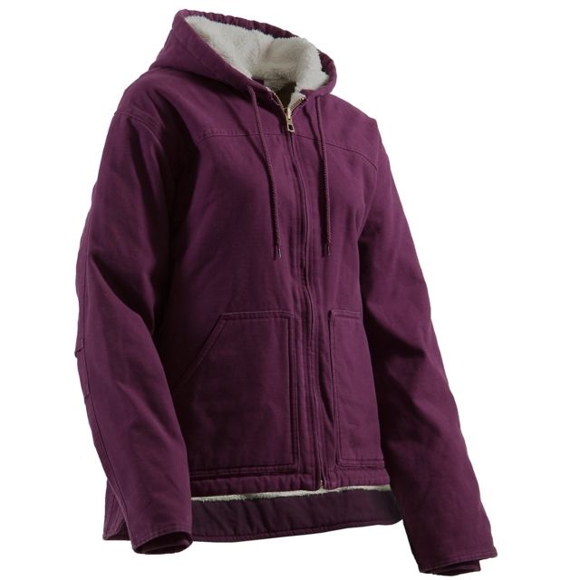 Berne Washed Hooded Coat - Women's Plum Large Tall