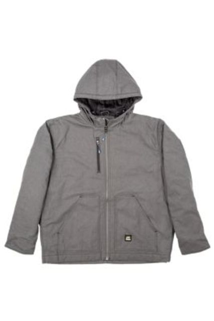 Berne Washed Hooded Work Coat - Men"s Titanium 3XL Tall