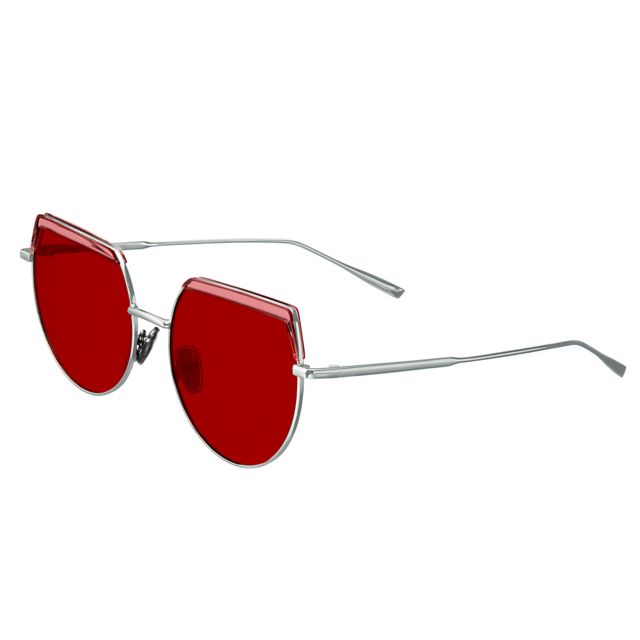 Bertha Callie Polarized Sunglasses Silver/Red One Size