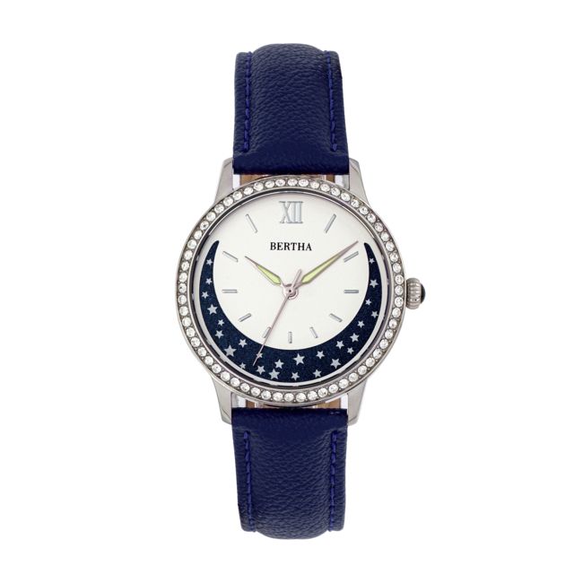 Bertha Dolly Leather-Band Watch Blue One Size