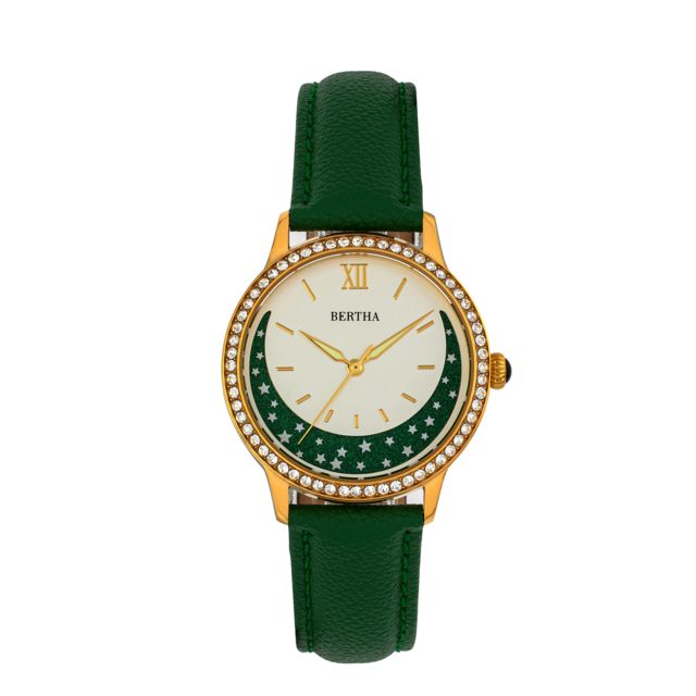 Bertha Dolly Leather-Band Watch Green One Size