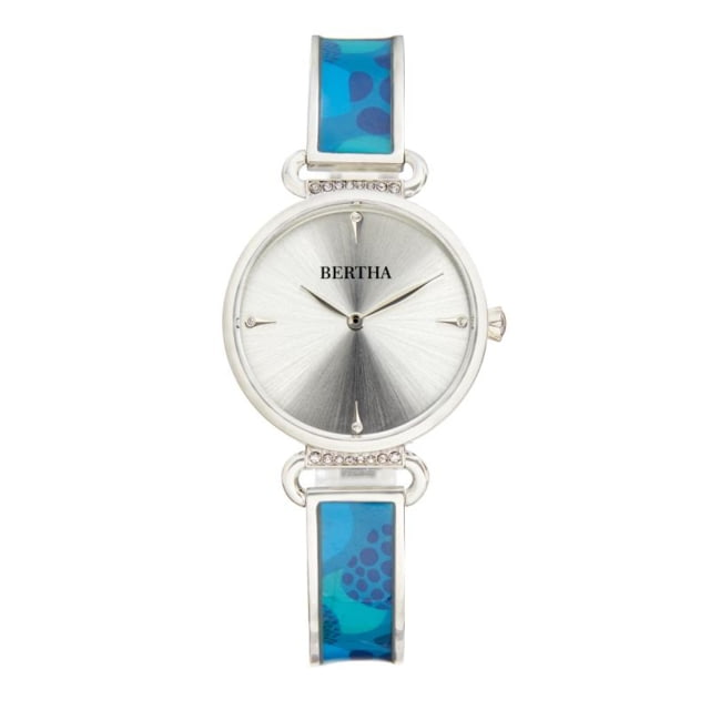 Bertha Katherine Enamel-Designed Bracelet Watch Blue - Women's