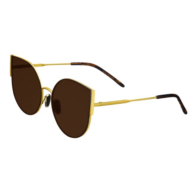 Bertha Logan Polarized Sunglasses Gold/Brown One Size