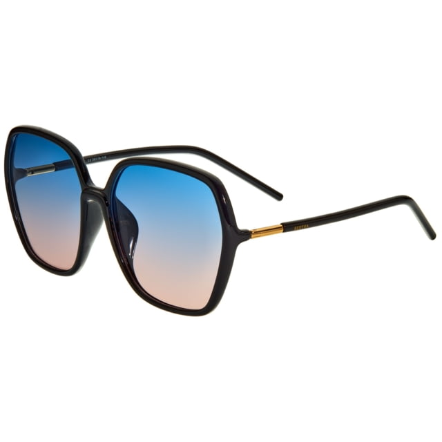 Bertha Priscilla Polarized Sunglasses - Women's Black Frame Blue-Pink Lens Black/Blue-Pink One Size