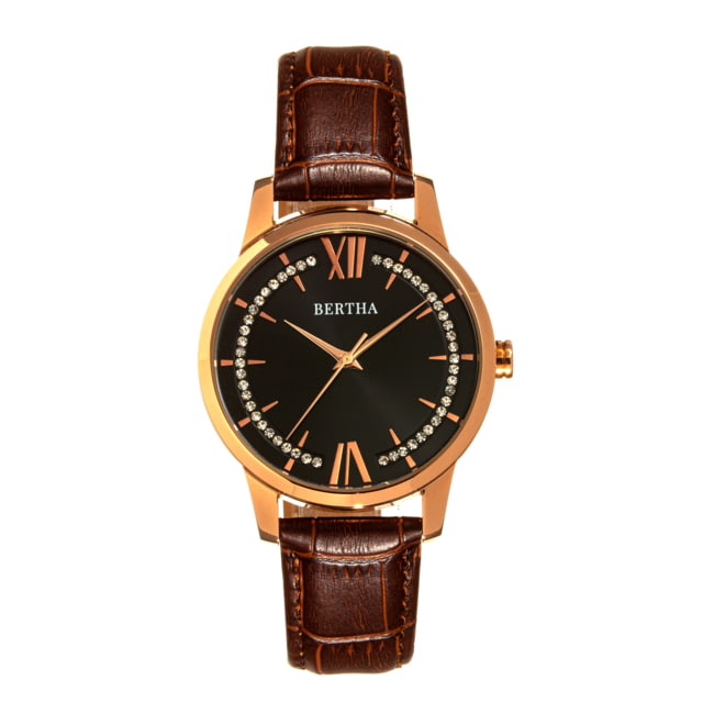 Bertha Prudence Leather-Band Watch - Womens Black/Brown One Size