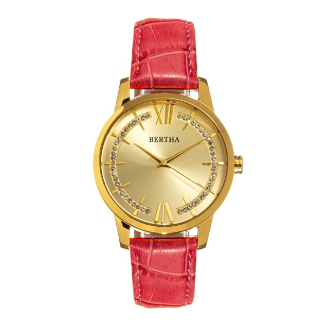 Bertha Prudence Leather-Band Watch - Womens Gold/Pink One Size