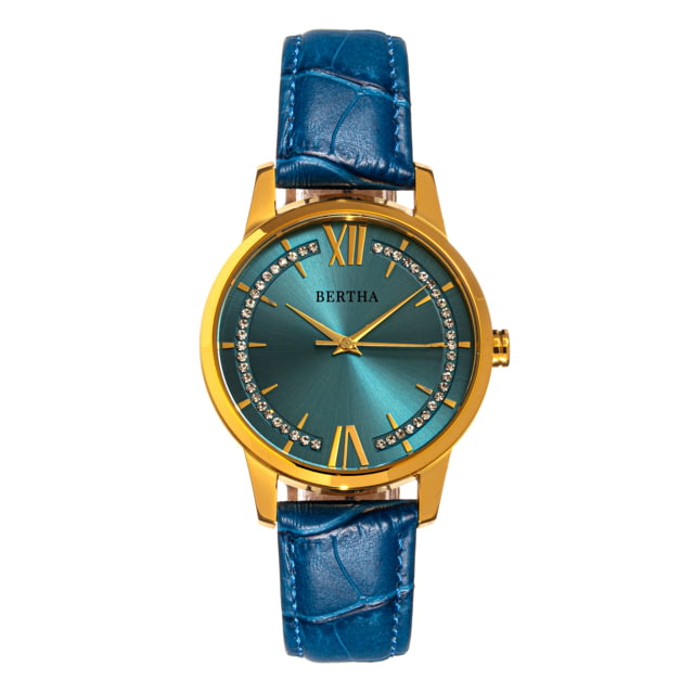 Bertha Prudence Leather-Band Watch - Womens Light Blue/Blue One Size