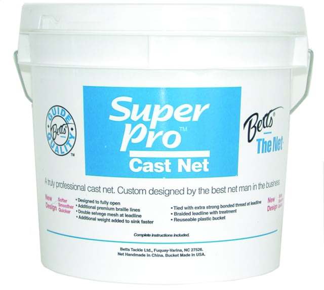 Betts Super Pro Mono Cast Net 8' 5/8" Mesh 1.4Lb Lead per Ft Bucket