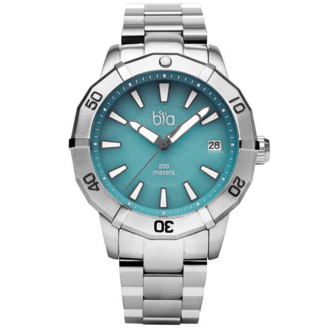 Bia Rosie Dive Watches Light Blue Dial Solid Link Bracelet Steel One Size
