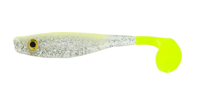 Big Bite Baits Suicide Shad Shad 5 3.5in Bone Silver Glitter/Chart Tail