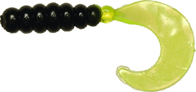 Big Bite Baits Fat Grub Curl Tail Grub 8 2in Black/Chartreuse