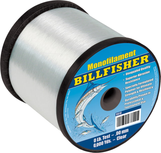 Billfisher Bulk Mono 1lb Spool 20lb 3400yd Clear