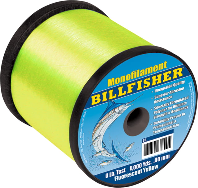 Billfisher Bulk Mono 4lb Spool 30lb 8400yd Flourescent Yellow