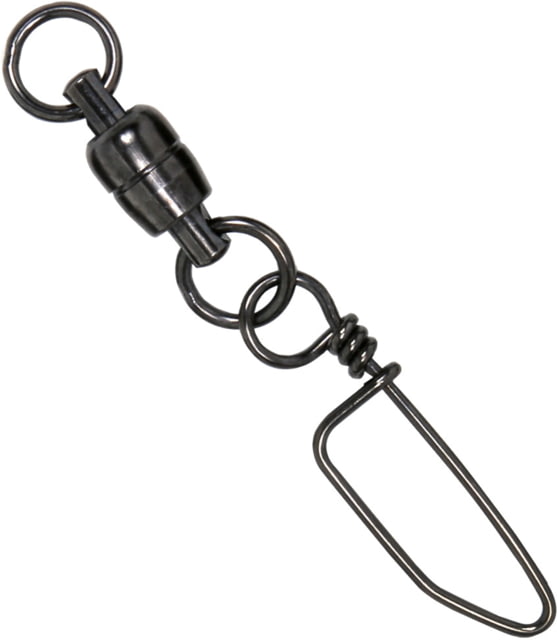 Billfisher Stainless Ball Bearing Snap Swivels 2-Ring 335LB Nickel Black 3/Pack