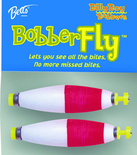 Billy Boy Bobbers Weighted Bobber Fly 2in Cigar Red/White 2Pk