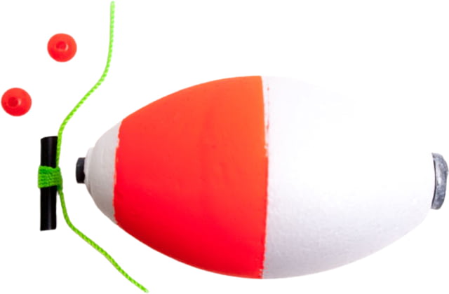 Billy Boy Bobbers Weighted Oval Slip Float w/Beads & Bobber Stops 2-1/2in Red/White 2Pc Bg
