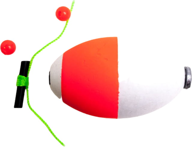 Billy Boy Bobbers Weighted Oval Slip Float w/Beads & Bobber Stops 2in Red/White 2Pc Bg