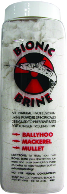 Bionic Bait Brining Powder 3Lb Bottle For Balleyhoo/Mack/Mullet
