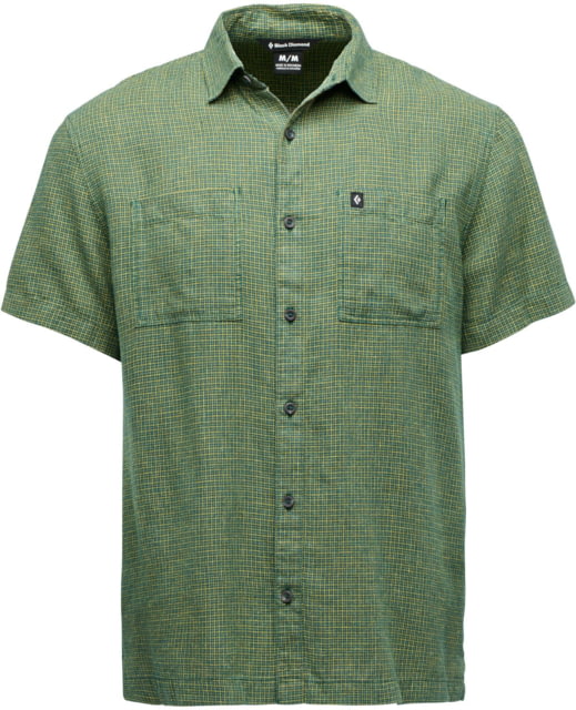 Black Diamond Black Diamond Scenic Route Short Sleeve Shirt - Men's Deep Woods-Sulpher Green Large
