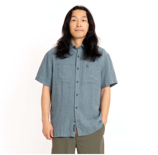 Black Diamond Black Diamond Scenic Route Short Sleeve Shirt - Men's Midnight Blue-Glacier Large