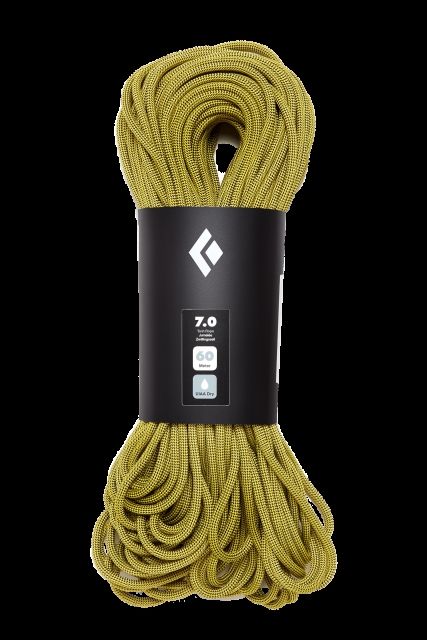 Black Diamond Climbing 7.0 mm Dry Rope Yellow 60m
