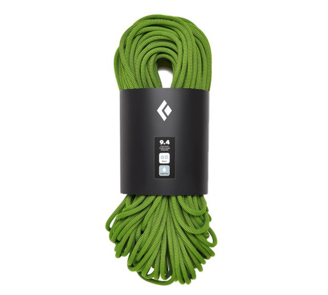 Black Diamond Climbing 9.4 mm Dry Rope Envy Green 60m