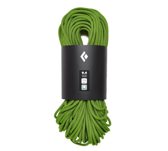 Black Diamond Climbing 9.4 mm Dry Rope Envy Green 70m