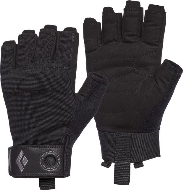 Black Diamond Crag Half-Finger Gloves – Men’s Black Large