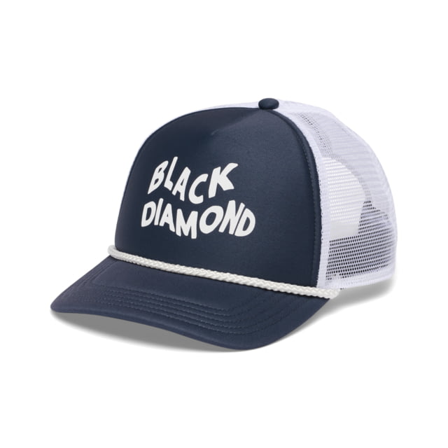Black Diamond Black Diamond Flat Bill Trucker Hat Charcoal/White Wavy