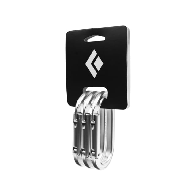 Black Diamond Oval Keylock Carabiner - 3 Pack Polished One Size