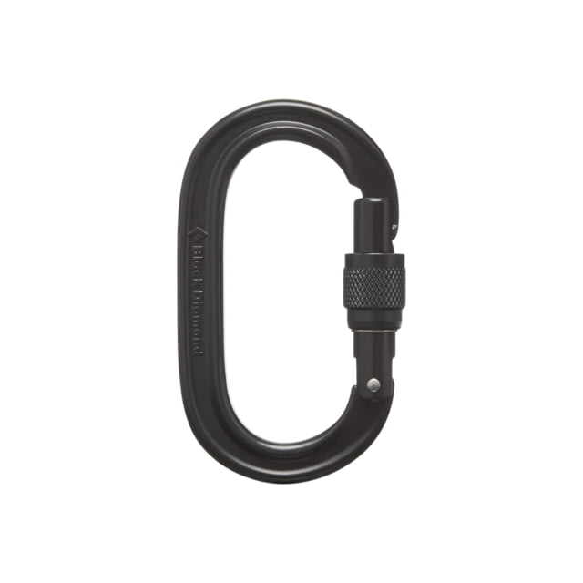 Black Diamond Oval Keylock Screwgate Carabiner Black One Size
