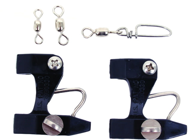 Black Marine  Kite Release Clip Kit/Black w/2 pre-drilled clips #5 #7 Swivels & Snap Swivels