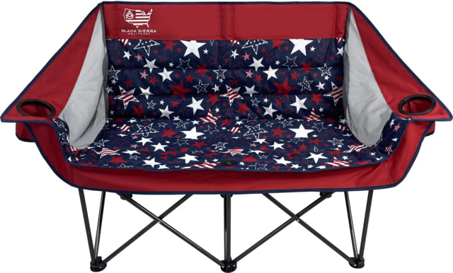 BLACK SIERRA EQUIPMENT Doublewide Padded Sofa Red Stars/Stripes