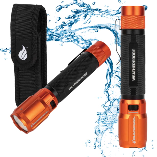 Blackfire-Klein Outdoors Rechargeable LED Flashlight Lithium-Ion 2-Color 1000 Lumen Black/Orange
