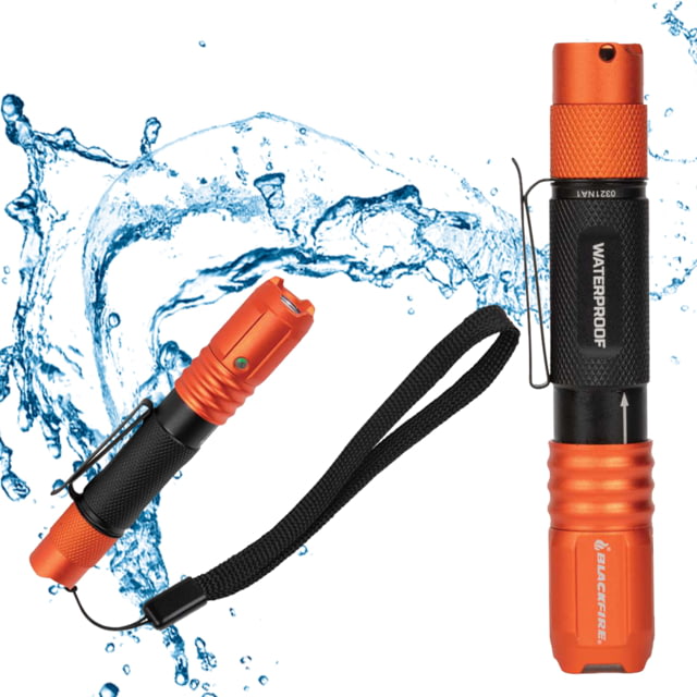 Blackfire-Klein Outdoors Rechargeable LED Pocket Flashlight Lithium-Ion White 275 Lumen Black/Orange