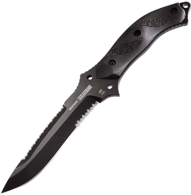 BlackHawk Nightedge Fixed Blade Knife 5.88in D2 Tool Steel Zytel w/ 3M Grip Tape Inserts Handle Black