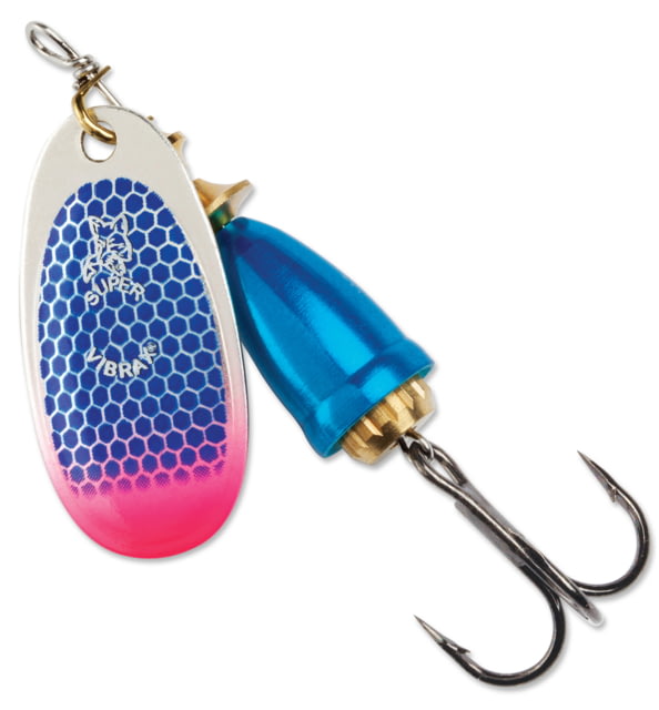 Blue Fox Classic Vibrax Spinner Fishing Hook 7/64oz 1 Piece Blue Scale/ Pink Tip UV