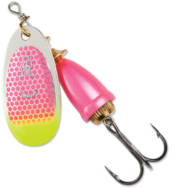 Blue Fox Classic Vibrax Spinner Fishing Hook 7/64oz 1 Piece Pink Scale/ Chartreuse Tip UV