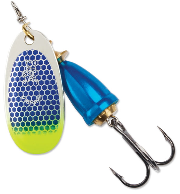 Blue Fox Classic Vibrax 01 Sinking 2-19/50in 1/8oz Blue Scale/ Chartreuse Tip UV