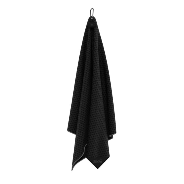 Blue Tees Golf Magnetic Standard Towel Black w/ Gray Stripe 18 x 18 in