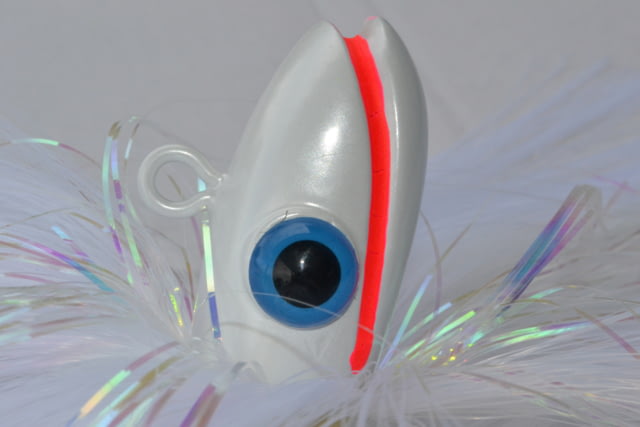 Blue Water Candy Grinning Gus Parachute Lure White Skirt/White Head 3oz