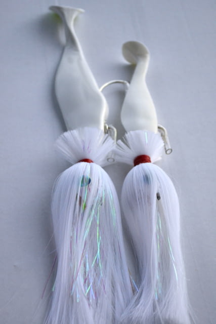 Blue Water Candy Loaded 3x2 Tandem Cobia Rig 6in and 5in Shad White