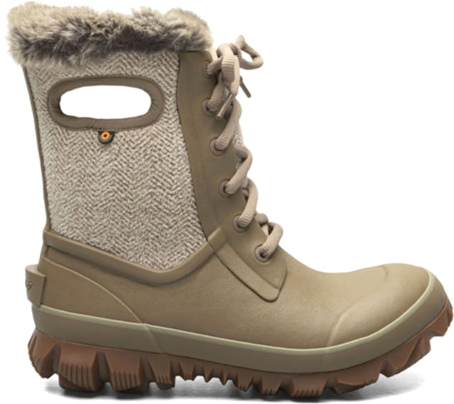Bogs Arcata Cozy Chevron Winter Boots - Woman's Taupe 9