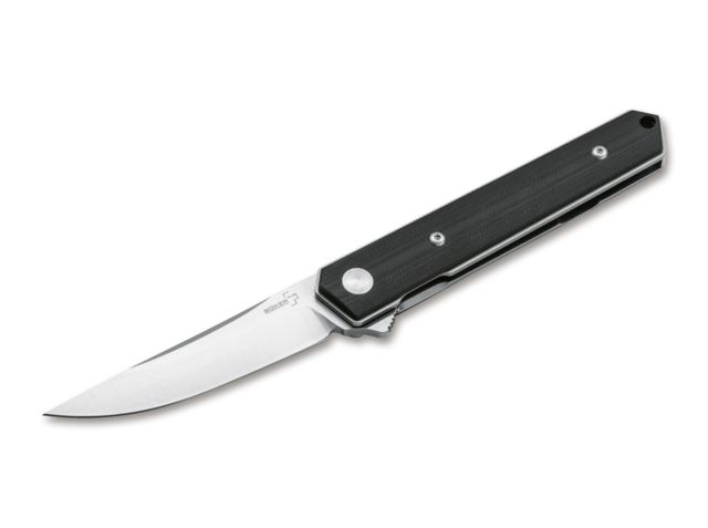 Boker Kwaiken Mini Flipper G10 Folding Knife 3in D2 G10 Uncoated Black