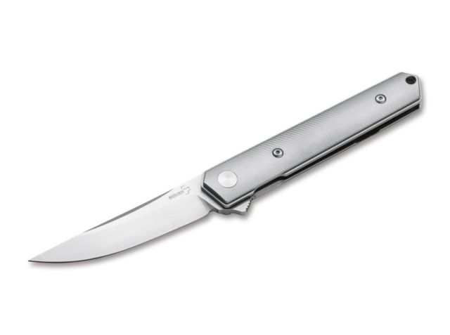 Boker Kwaiken Mini Flipper Titan Folding Knife 3in Titanium D2 Uncoated